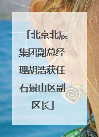 北京北辰集团副总经理胡浩获任石景山区副区长